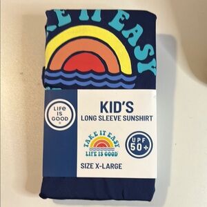 Life Is Good Blue Long Sleeve Tee with Retro Design